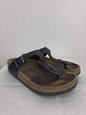 Birkenstock Giseh Black Leather Sandals Size 37US